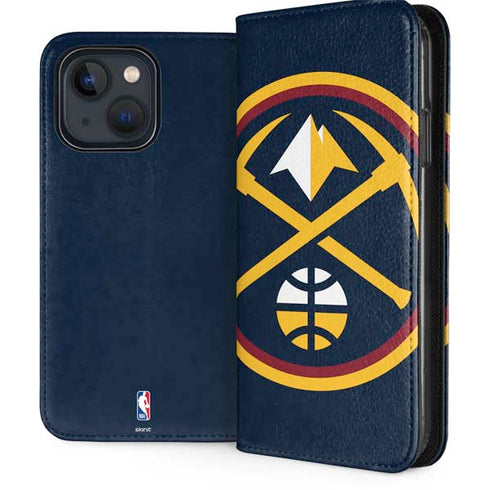 NBA Denver Nuggets Large Logo iPhone 15 Plus Folio Case