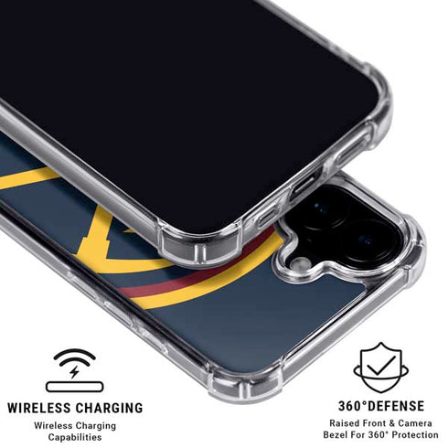 NBA Denver Nuggets Large Logo iPhone 16 Plus Clear Case
