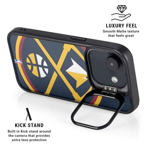 NBA Denver Nuggets Large Logo iPhone 16e Kickstand Case