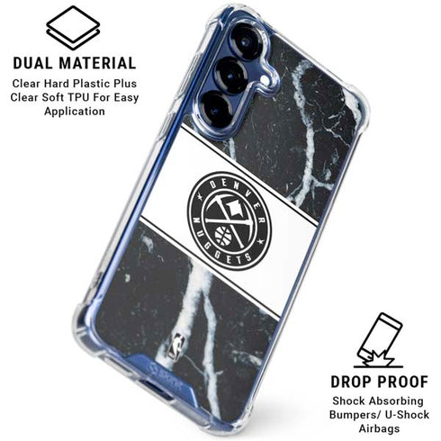 NBA Denver Nuggets Marble Galaxy S25 Plus Clear Case