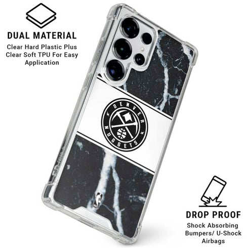 NBA Denver Nuggets Marble Galaxy S25 Ultra Clear Case