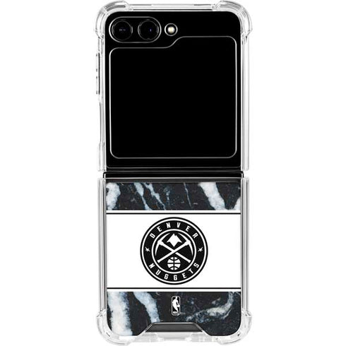 NBA Denver Nuggets Marble Galaxy Z Flip6 Clear Case