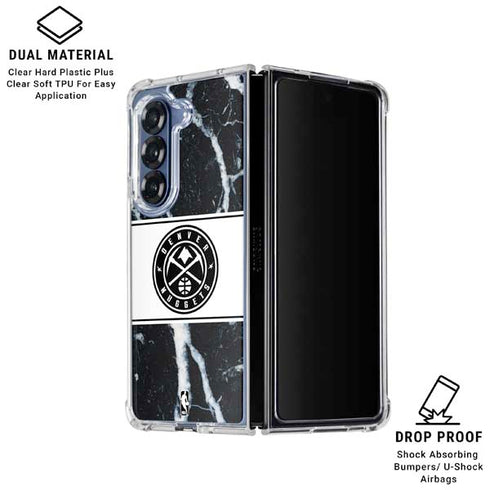 NBA Denver Nuggets Marble Galaxy Z Fold6 Clear Case