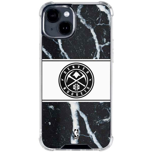 NBA Denver Nuggets Marble iPhone 15 Clear Case