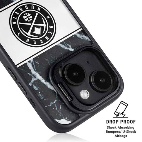 NBA Denver Nuggets Marble iPhone 15 Kickstand Case