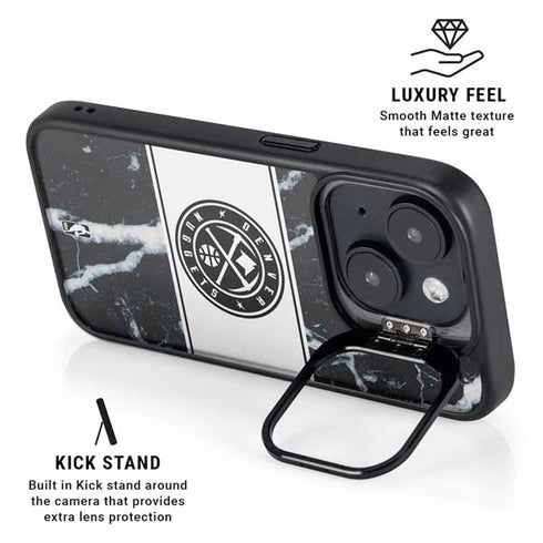 NBA Denver Nuggets Marble iPhone 15 Plus Kickstand Case