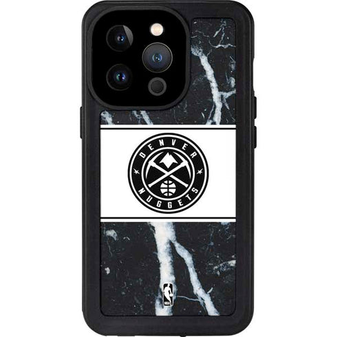 NBA Denver Nuggets Marble iPhone 15 Pro Waterproof Case