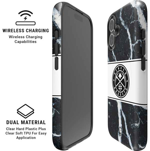 NBA Denver Nuggets Marble iPhone 16 Magsafe Impact Case