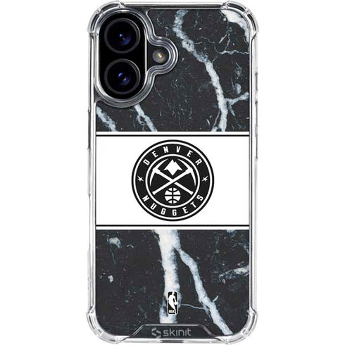 NBA Denver Nuggets Marble iPhone 16 Plus Clear Case