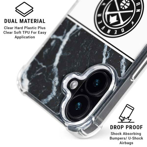 NBA Denver Nuggets Marble iPhone 16 Plus Clear Case