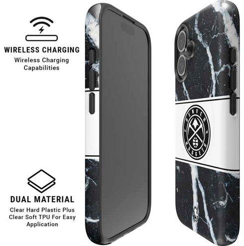 NBA Denver Nuggets Marble iPhone 16 Plus Magsafe Impact Case