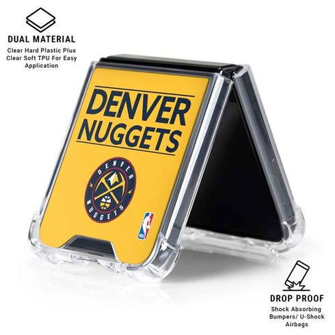 NBA Denver Nuggets Standard - Blue Galaxy Z Flip6 Clear Case