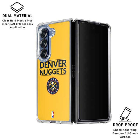 NBA Denver Nuggets Standard - Blue Galaxy Z Fold6 Clear Case