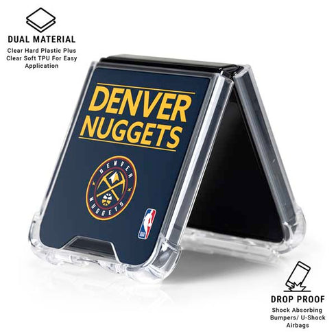 NBA Denver Nuggets Standard - Light Blue Galaxy Z Flip6 Clear Case