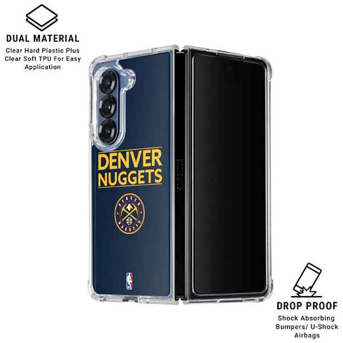 NBA Denver Nuggets Standard - Light Blue Galaxy Z Fold6 Clear Case