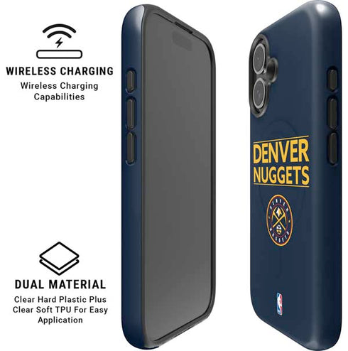 NBA Denver Nuggets Standard - Light Blue iPhone 16 Magsafe Impact Case