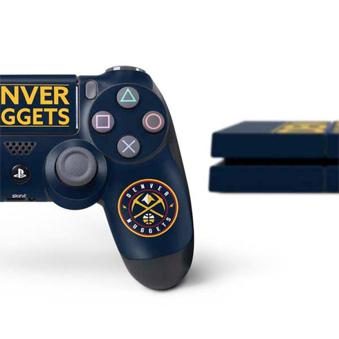 NBA Denver Nuggets Standard - Light Blue PS4 Console and Controller Bundle Skin