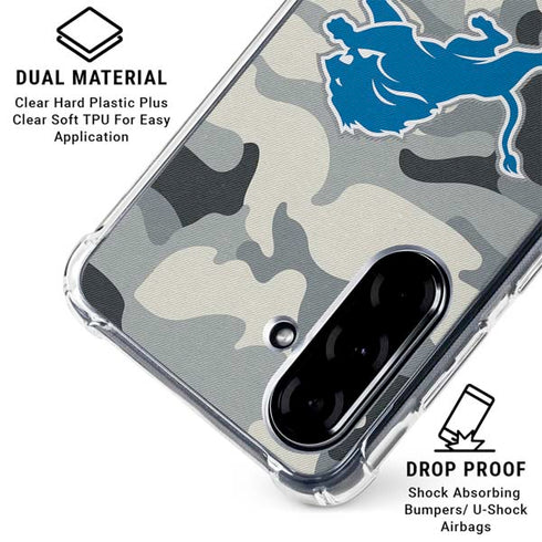 NFL Detriot Lions Camo Galaxy A36 5G Clear Case