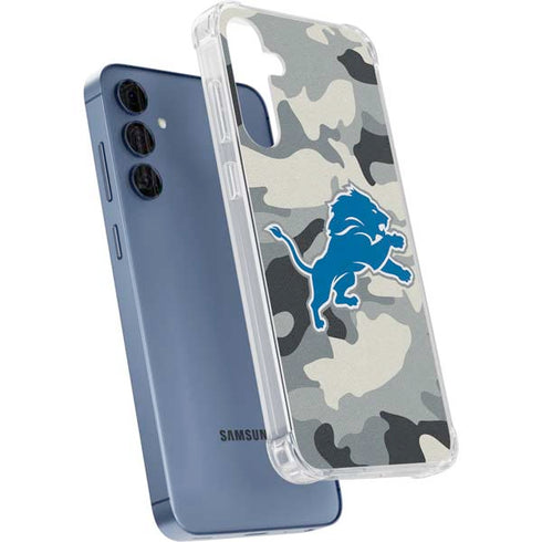 NFL Detriot Lions Camo Galaxy A55 5G Clear Case