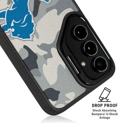 NFL Detriot Lions Camo Galaxy S25 Plus Kickstand Case