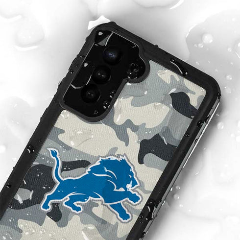 NFL Detriot Lions Camo Galaxy S24 Plus Waterproof Case