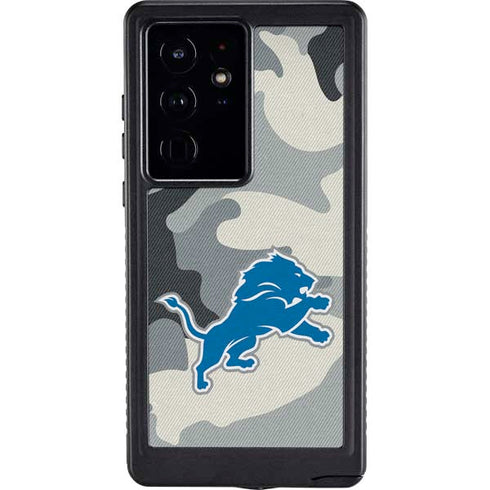 NFL Detriot Lions Camo Galaxy S24 Ultra Waterproof Case
