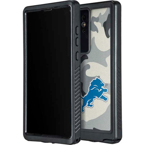 NFL Detriot Lions Camo Galaxy S24 Ultra Waterproof Case