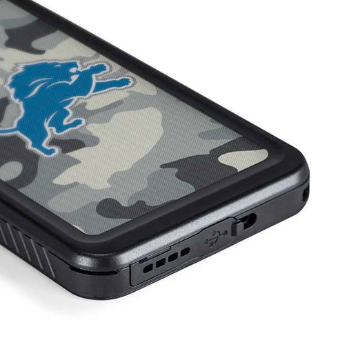 NFL Detriot Lions Camo Galaxy S24 Waterproof Case