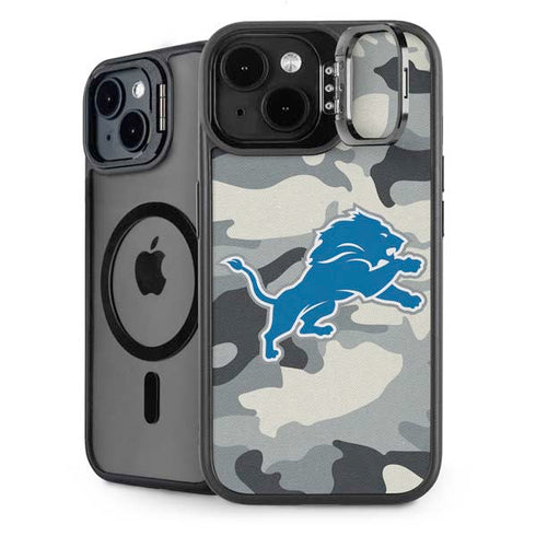 NFL Detriot Lions Camo iPhone 14 Plus Kickstand Case