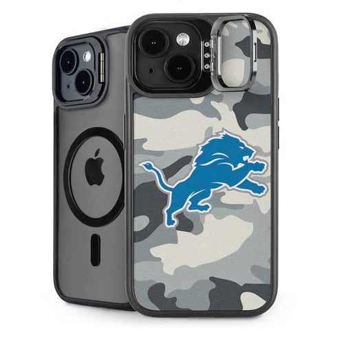 NFL Detriot Lions Camo iPhone 15 Plus Kickstand Case