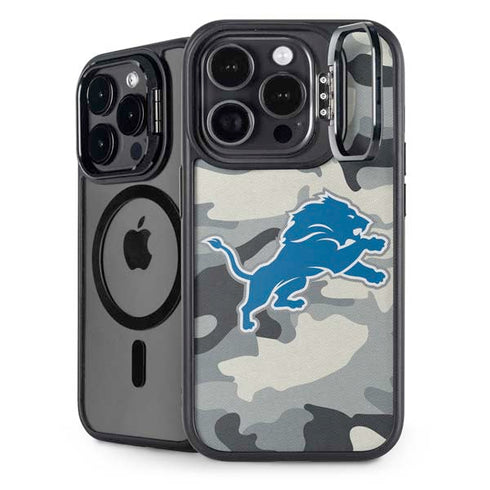 NFL Detriot Lions Camo iPhone 15 Pro Kickstand Case