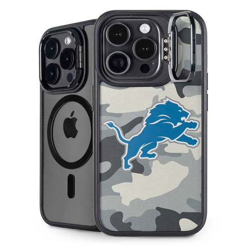 NFL Detriot Lions Camo iPhone 15 Pro Max Kickstand Case