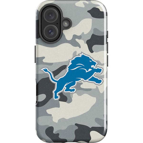NFL Detriot Lions Camo iPhone 16 Plus Impact Case