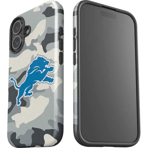 NFL Detriot Lions Camo iPhone 16 Plus Impact Case