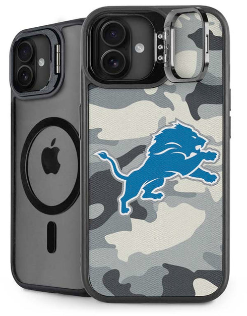NFL Detriot Lions Camo iPhone 16 Plus Kickstand Case