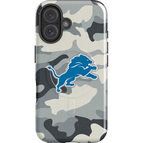 NFL Detriot Lions Camo iPhone 16 Plus Magsafe Impact Case