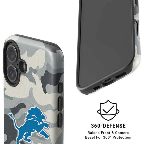 NFL Detriot Lions Camo iPhone 16 Plus Magsafe Impact Case