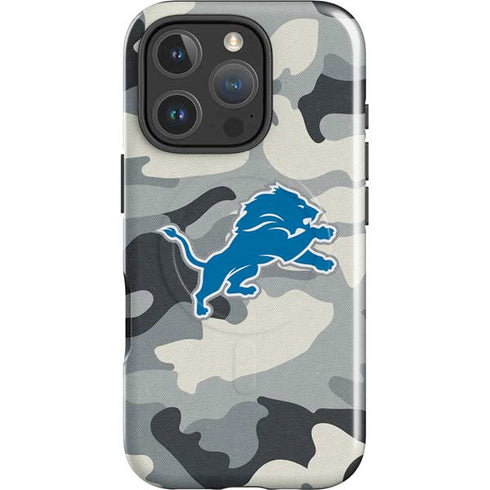 NFL Detriot Lions Camo iPhone 16 Pro Max Magsafe Impact Case