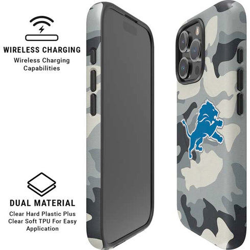 NFL Detriot Lions Camo iPhone 16 Pro Max Magsafe Impact Case