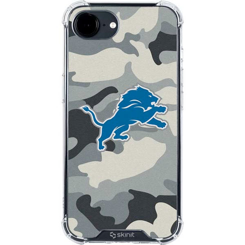 NFL Detriot Lions Camo iPhone 16e Clear Case