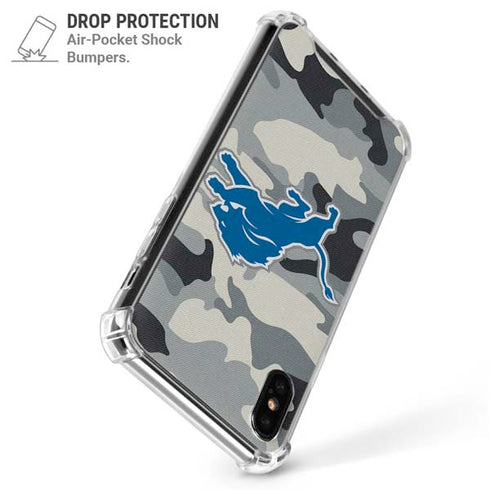 NFL Detriot Lions Camo iPhone X/XS Clear Case