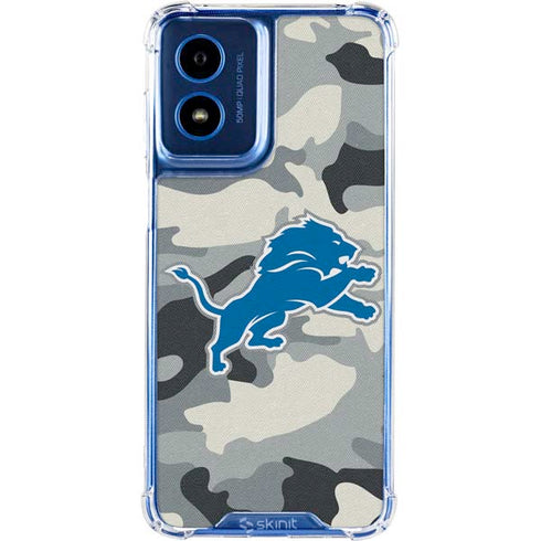 NFL Detriot Lions Camo Moto G 5G (2024) Clear Case