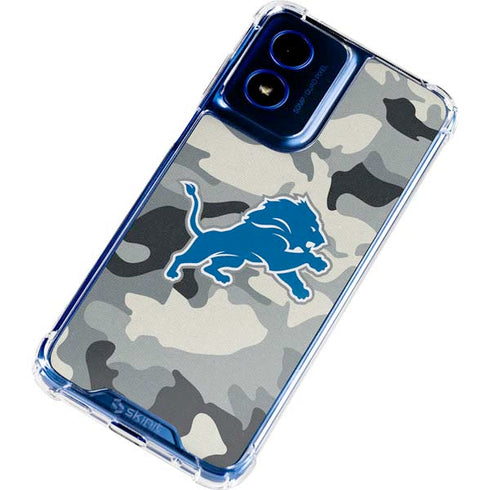 NFL Detriot Lions Camo Moto G 5G (2024) Clear Case