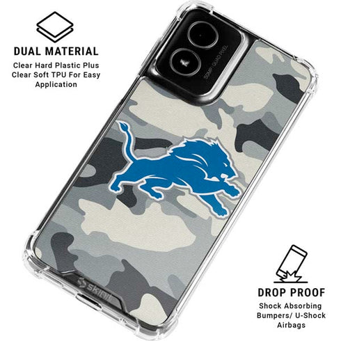 NFL Detriot Lions Camo Moto G Power 5G (2024) Clear Case