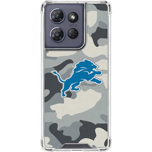 NFL Detriot Lions Camo Moto G Power 5G (2025) Clear Case