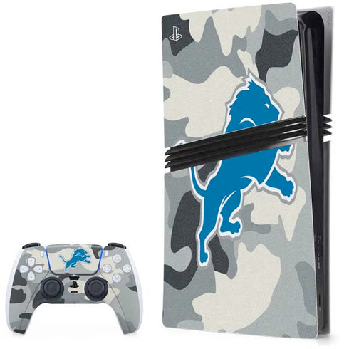 NFL Detriot Lions Camo PS5 Pro Bundle Skin