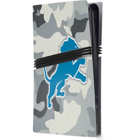 NFL Detriot Lions Camo PS5 Pro Console Skin