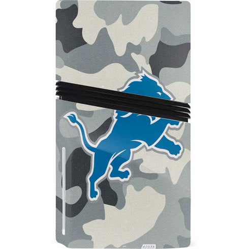 NFL Detriot Lions Camo PS5 Pro Disk Console Skin