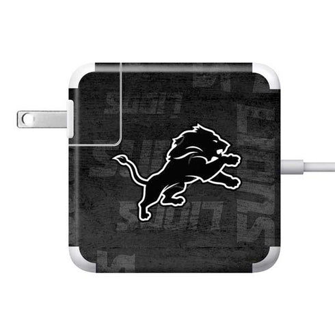 NFL Detroit Lions Black & White 85W Power Adapter (15 and 17 inch MacBook Pro Charger) Skin