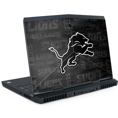 NFL Detroit Lions Black & White Dell Alienware Skin